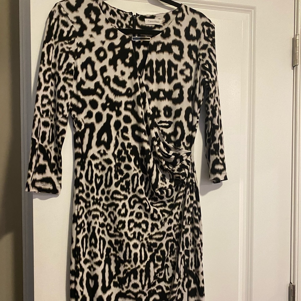 Calvin Klein animal print wrap dress